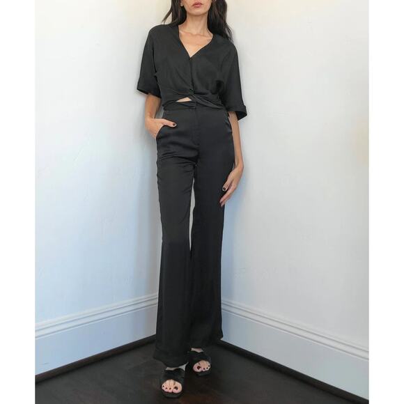 (M) NWT $160 Revolve LVLC The Label Blanche Pant Black - Picture 1 of 8
